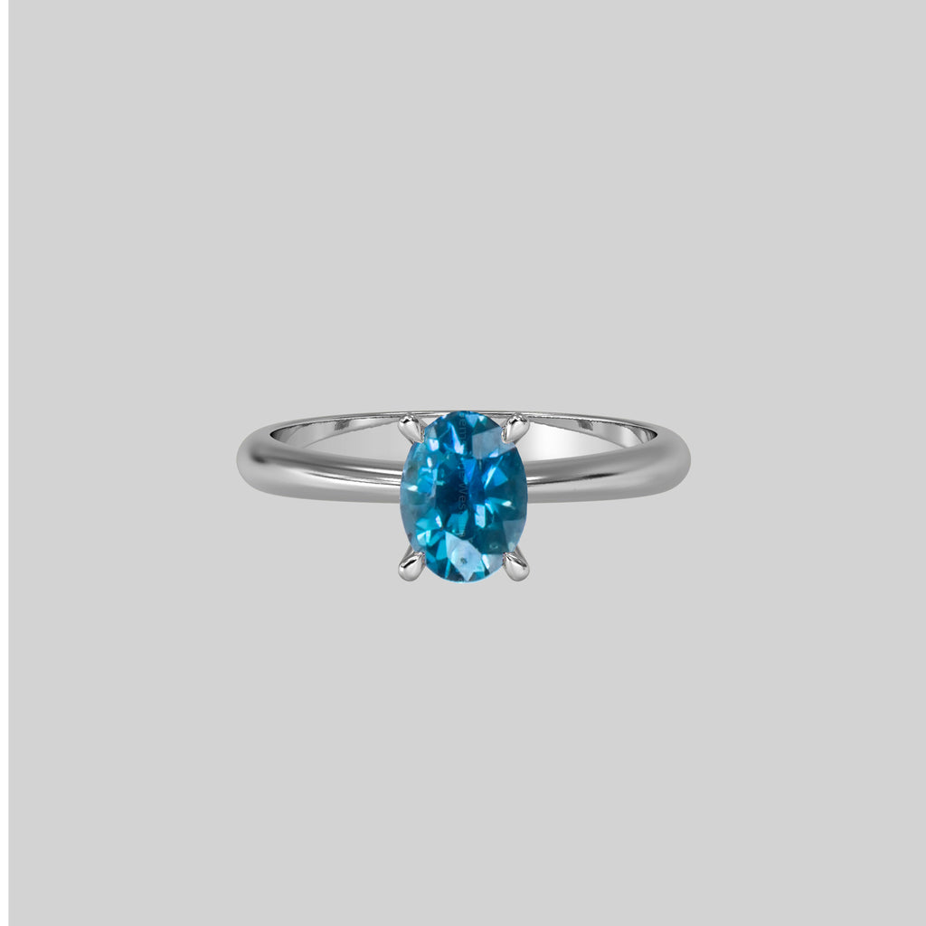 0.98  Carat Natural Teal Blue color Sapphire Ring 19923075 4 - O4