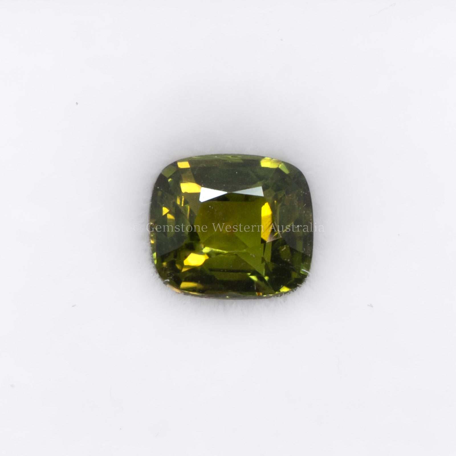 1.77ct Cushion Cut Natural Unheated Green Sapphire in white background