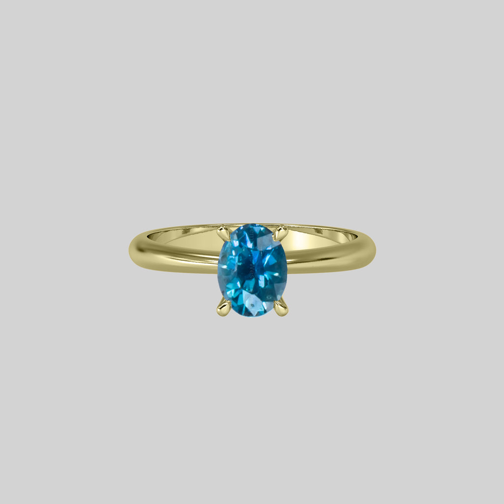 0.78  Carat Natural Teal Blue color Sapphire Ring 19923075 4 - O3