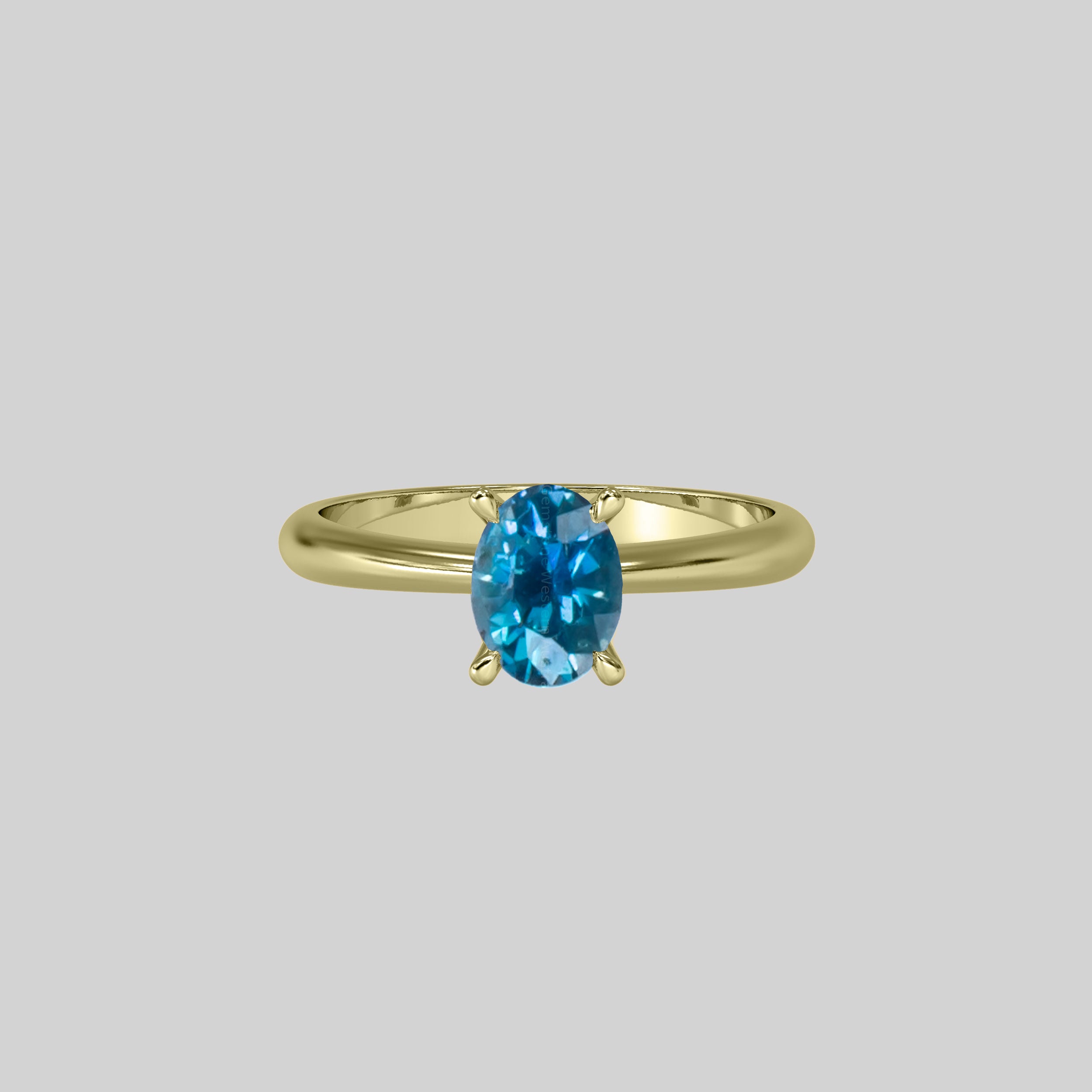 0.78  Carat Natural Teal Blue color Sapphire Ring 19923075 4 - O3