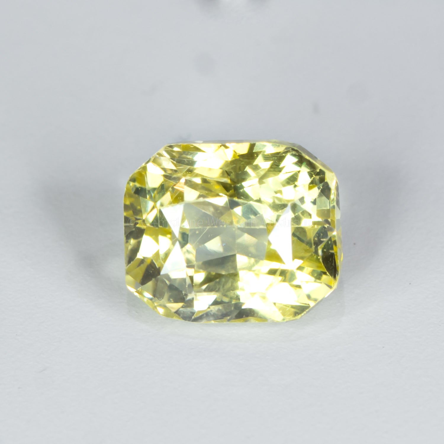 5.01ct Radiant Mixed Cut Natural Unheated Vivid Yellow Sapphire in neutral background