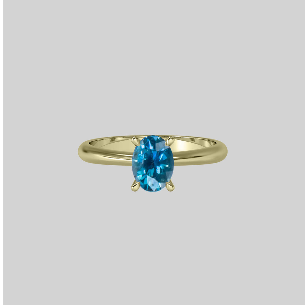 0.98  Carat Natural Teal Blue color Sapphire Ring 19923075 4 - O4