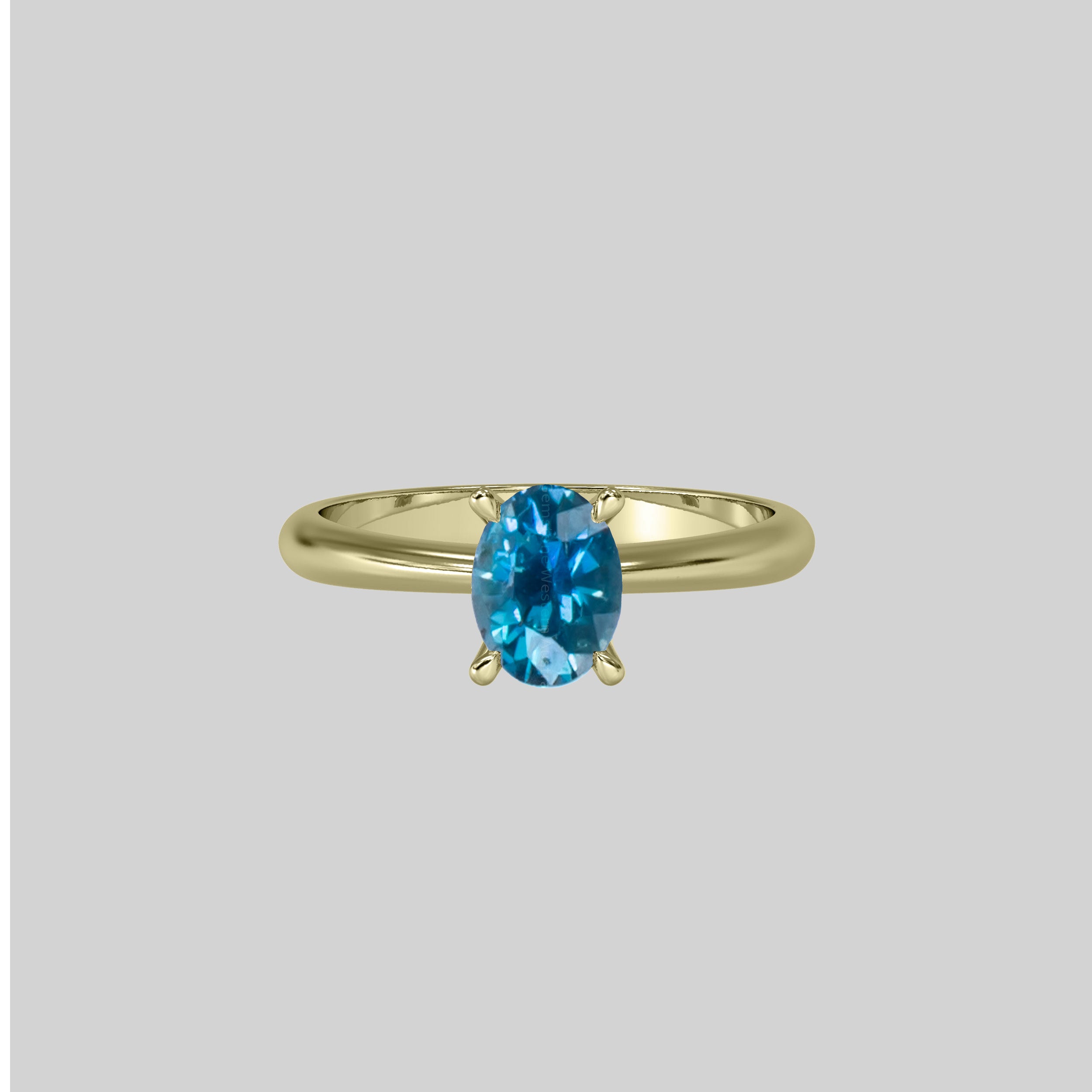 0.98  Carat Natural Teal Blue color Sapphire Ring 19923075 4 - O4