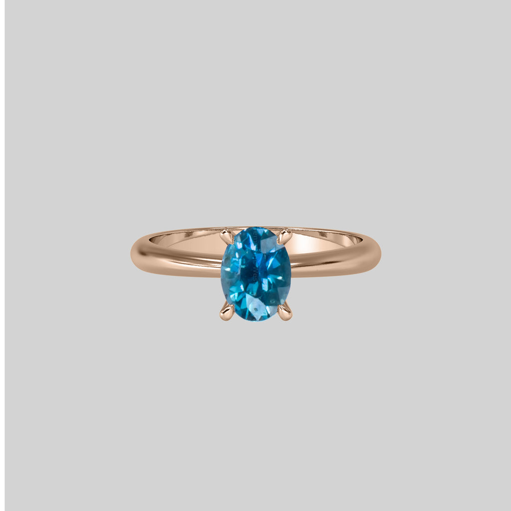0.98  Carat Natural Teal Blue color Sapphire Ring 19923075 4 - O4