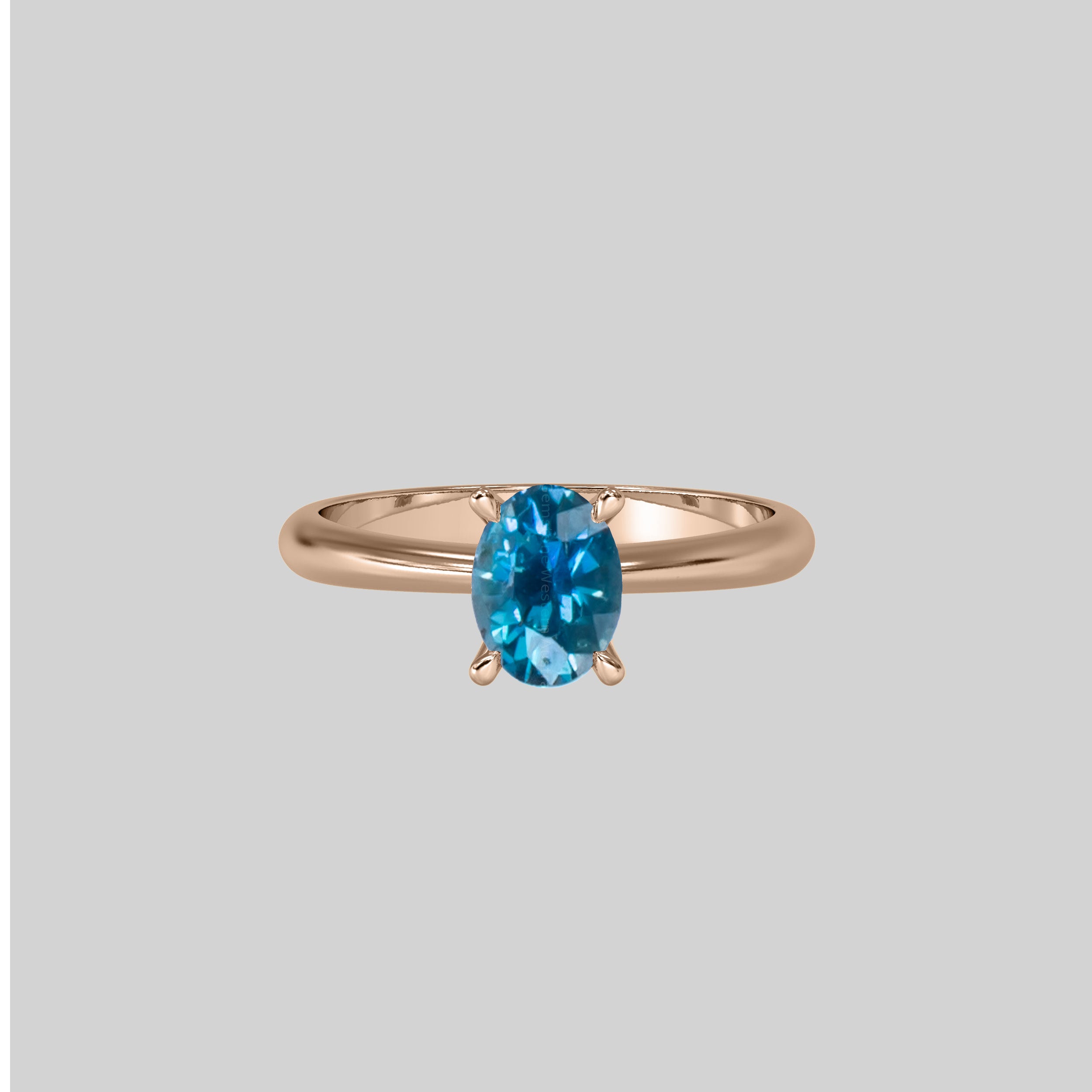 0.98  Carat Natural Teal Blue color Sapphire Ring 19923075 4 - O4