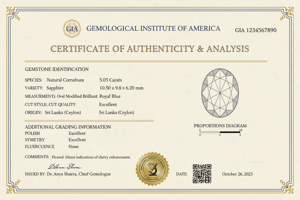Certificate of Authenticity & Analysis