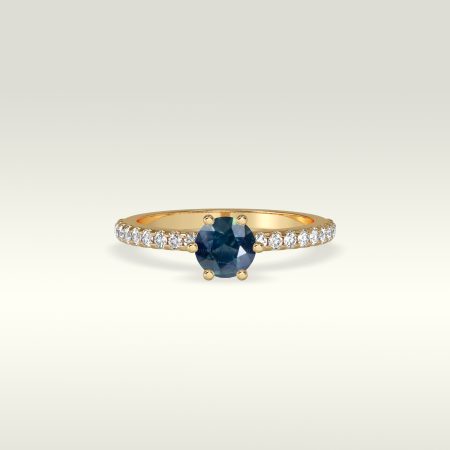 2.16 Carat Natural Teal Green color Sapphire Ring 19923074 - R3