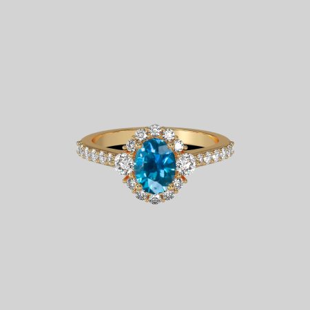 1.08  Carat Natural Teal Blue color Sapphire Ring 19923075 4 - O2