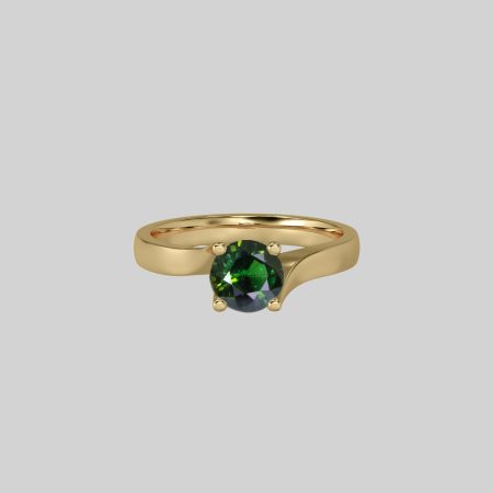 1.52 Carat Natural Teal Green color Sapphire Ring 19923076 - R5