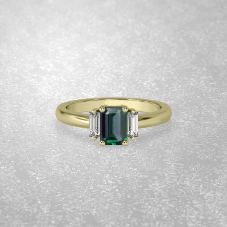 1.83 Carat Natural Teal Green color Sapphire Ring 19923079 -E1