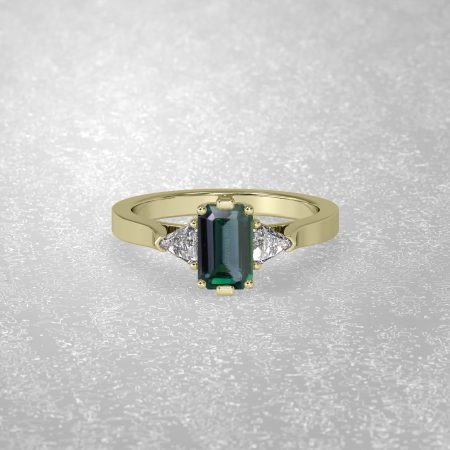 1.73 Carat Natural Teal Green color Sapphire Ring 19923079 -E5