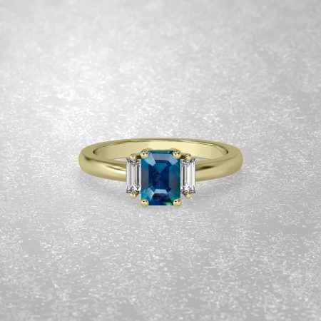 2.47 Carat Natural Teal Green Color Sapphire  Ring 19923084 -E1