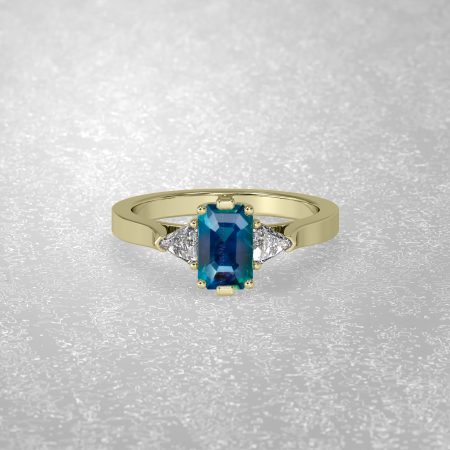 2.37 Carat Natural Teal Green Color Sapphire  Ring 19923084 -E5
