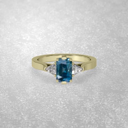1.43 Carat Natural Teal Blue Color Sapphire  Ring 19923086 -E5