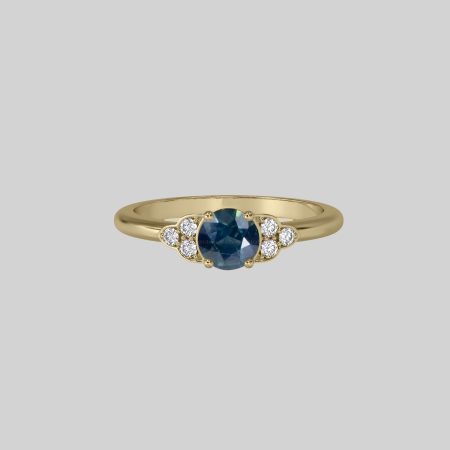 2.10 Carat Natural Teal Green color Sapphire Ring 19923074 - R1
