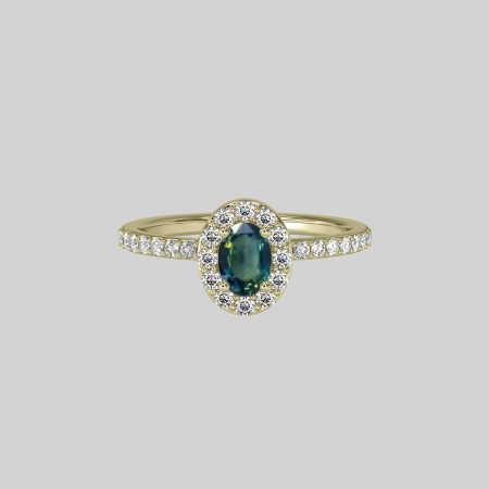 1.75 Carat Natural Teal Green color Sapphire Ring 19923071 - O4