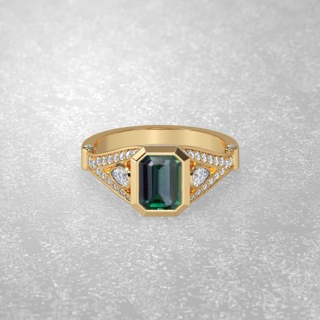 1.73 Carat Natural Teal Green color Sapphire Ring 19923079 -E4