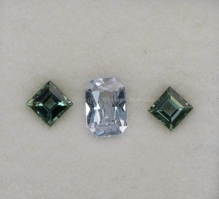 0.97 ct NATURAL SAPPHIRES - THREE-PIECE SET