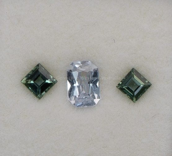 0.97 ct NATURAL SAPPHIRES - THREE-PIECE SET