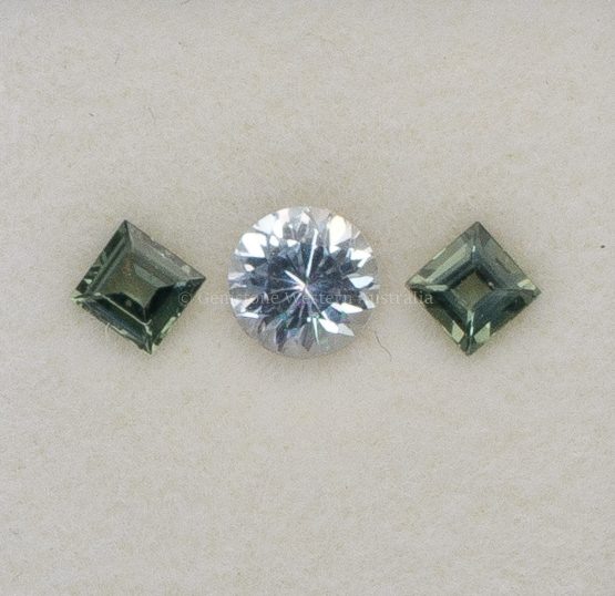 1.08 ct NATURAL SAPPHIRES - THREE-PIECE SET